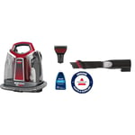 BISSELL SpotClean ProHeat Nettoyeur des Taches portatif, 2.5 litres, Titane et Rouge + Suceur Plat Coulissant XL