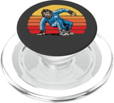 Break Dancing Sasquatch B-Boy Bigfoot Dancer 80s Sunset PopSockets PopGrip pour MagSafe