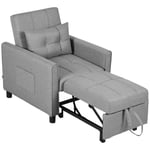 Folding Chair Bed Pull Out Sleeper Chair with Adjustable Backrest