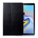 Samsung Galaxy Tab A 10.5 skyddshölje syntetläder stående - Svart