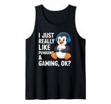 Gamer Funny Penguin Lover Video Games Penguin Gaming Tank Top