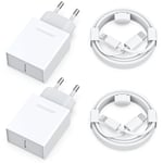 25W Rapide Chargeur for iPhone 14/14 Plus/14 Pro/14 Pro Max/13/12/11/SE/X/XS/XR SE 8 7 6 6S Pad, 4-Pack USB C Prise et 2M Cable Secteur USBC Mural Type C Alimentation Adaptateur