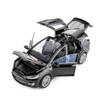 1/32 Tesla Model X 90d SUV Leksaksbilmodell Gjutna Metall Miniatyr Ljud & Ljus Drag tillbaka 1:32 Samlingspresent För Pojke Barn TESLA MODEL X Black