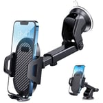 LOLBIU Car Phone Holder[Military-Grade Suction] 4 in 1 Mobile Phone Holder for Car 360°Rotation Dashboard Windscreen Air Vent Phone mount for Car Fit All iPhone & Smartphones