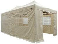 All Seasons Gazebos 3m x 6m Pop Up Garden Gazebo & Side Panels-Beige