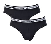 Slips Dim Homme En Coton Stretch Ultra Confort -Assortiment Modèles Photos Selon Arrivages- Pack De 2 Slips Coton 3d Flex Noir