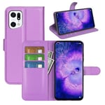 Oppo Find X5      Pu Wallet Case    [Purple]