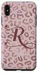 Coque pour iPhone XS Max Letter R Initial Leopard Rose Pink Cheetah Monogram