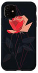 Coque pour iPhone 11 Rose Minimalisme Géométrique Art Floral