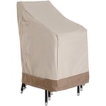 Housse de protection chaises de jardin empilables bâche étanche 70L x 90l x 115H cm oxford haute densité 600D beige café