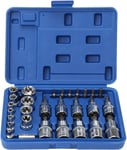 Coffret 30Pcs Douille Torx Femelle Mâle Et Embout Prises E & T