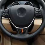 Car interior accessories LGMIN A Edition Three Color Carbon Fiber Car Small Steering Wheel Decorative Sticker for BMW 5 Series F10 F18 2011-2017 Are (Color : Color2)