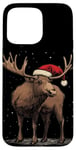 iPhone 15 Pro Max Christmas Magic Moose in Santa Hat Costume for Cozy Xmas Case