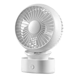 Daewoo COL1540 4” Portable Rechargeable Desk Fan, 3 Speed Settings, Rechargeable Battery, LED Indicator Light For On And Low Battery Indication, Up And Down Tilt, Quiet Operation, White