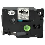 vhbw 1x Ruban compatible avec Brother PT 1800E, 1290VP, 1290DT, 1800, 1750 imprimante d'étiquettes 9mm Noir sur Blanc ruban de sécurité