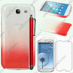 Etui Coque Gouttelettes Rouge pour Samsung Galaxy S3 i9300 + Stylet + 3 Films