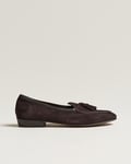 Baudoin & Lange Sagan Classic Tassel Loafers Dark Brown Suede