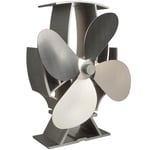 Forest Master - Ventilateur de poêle semi-chauffé SuperFast – Ventilateur de cheminée efficace et alimenté par la chaleur pour poêles à bois et poêles à bûches (acier inoxydable)