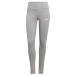 adidas Femme Essentials High-Waisted Logo Leggings, Medium Grey Heather/White, L Tall