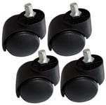 4X Roue Roulette Pour Meuble Pivotante Ø50Mm H60Mm 40Kg A Tige Filetee M10X13 C42671