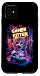 Coque pour iPhone 11 Gamer Kitten Cute Gaming Jeux vidéo Cat Lover