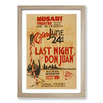 Big Box Art Vintage WPA Poster Last Night Don Juan Framed Wall Art Picture Print Ready to Hang, Oak A2 (62 x 45 cm)