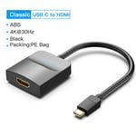 Vention Câble USB C HDMI Type C vers HDMI Adaptateur Thunderbolt 3 pour MacBook Samsung Galaxy S10/S9 Huawei Mate 20 P20Pro USB-C HDMI, TDCBB-