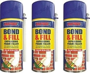 Rapide Bond & Fill Expanding Foam Filler 500ml x 3