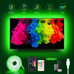 USB LED TV Backlights,EppieBasic 5.2m Smart WiFi LED Lights for TV Work with Alexa for 75 to 80inch,RGBW TV Led Light Strip Sync with Music,6500K Bias Lighting,APP Control(Only 2.4 GHz WiFi)