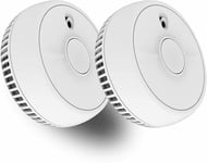 2 x Fire Smoke Detector Alarm Home Gas Sensor Fireangel with Replaceable Battery