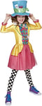 Mad Hatter Girls Fancy Dress Tea Party Book Day Alice in Wonderland Costume New (13-14 years)