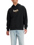 Levi's Men's Relaxed Graphic Sweatshirt Hoodie, Holiday Poster Hoodie Caviar*, XL