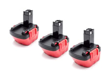 vhbw 3x Batteries compatible avec Bosch PSR 12VE outil électrique (1500 mAh, NiMH, 12 V)