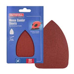 Faithfull AOMOUSEC Coarse Hook and Plain Loop Mouse Sander Sheet - Red, 140mm L x 100mm W