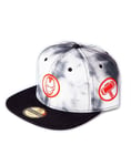 MARVEL COMICS AVENGERS ICON SYMBOLS BLACK AND WHITE TIE DYE SNAPBACK CAP