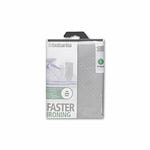 Brabantia Metallised Silver Ironing Board Cover with 2 mm Foam, L 135 x W 45 cm