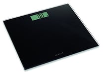 EXZACT Digital Bathroom Scale/Electronic Weighing Scale - Ultra Slim 1.7 CM Thickness -150 kg / 330 lb - Colour Glass Platform (Black)