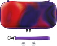 Étui Pour Nintendo Switch Switch Oled,Pochette Pour Switch Console,Housse Sacoche De Transport Pour Switch Oled Avec Capuchons Joystick&10 Emplacement Cartes-Rouge Violet Tourbillon