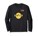 radio wave eyes headphones face emoticon emoji Long Sleeve T-Shirt