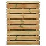 Composteur de jardin en bois de pin imprégné - VGEBY - 80x50x100 cm - 300 l - Blanc et vert