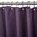 VANZAVANZU Shower Curtain for Bathroom with Metal Hooks Waffle Fabric Shower Curtain Heavy Duty Bath Curtain for Wet Room Bathtub Shower Stall, Weighted Hem, Water Resistant - 182 x 214cm (Purple)