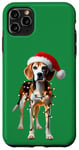 Coque pour iPhone 11 Pro Max Harrier Chapeau de Père Noël avec lumières de Noël pour maman papa amoureux