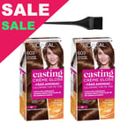 Lot de 2 couleurs de cheveux L'Oréal Casting Creme Gloss 603 chocolat vanille