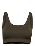 Khaki Ribbed Seamless Bra Green Aim´n