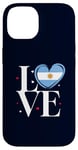 Coque pour iPhone 14 Drapeau argentin coeur drôle I Love Argentina