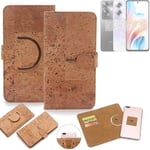 360° wallet case cork cover for Oppo A79 5G case bag