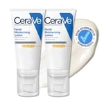 CeraVe AM Facial Moisturising Lotion SPF30 Duo with Ceramides for Normal to Dry Skin 52ml, 2 x 52ml