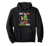 Just A Girl Who Loves Pickle Juice Cucumber Vegan Fitness Pullover Hoodie