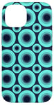 iPhone 14 Teal Dark Blue Oceanic Circle Ring Dot Bubble Pattern Case