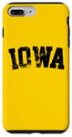 Coque pour iPhone 7 Plus/8 Plus T-shirt rétro Iowa vintage Iowa noir doré design Iowa Throwback